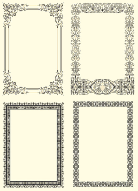 Set de cuatro marcos ornamentales vintage
 - Foto, Imagen