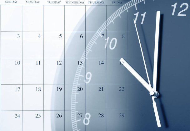 Cara del reloj y calendario compuesto - Foto, Imagen