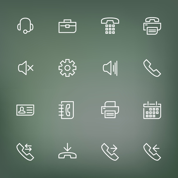 Conjunto de iconos de línea delgada blanca para web y móvil sobre fondo de color
 - Vector, imagen