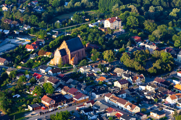 Αεροφωτογραφία στην πόλη Brzesc Kujawski στην Πολωνία - Φωτογραφία, εικόνα