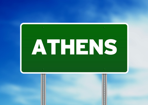 Athens Highway Sign - Zdjęcie, obraz