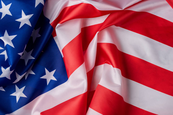 Волнистый фон флага США  - Фото, изображение
