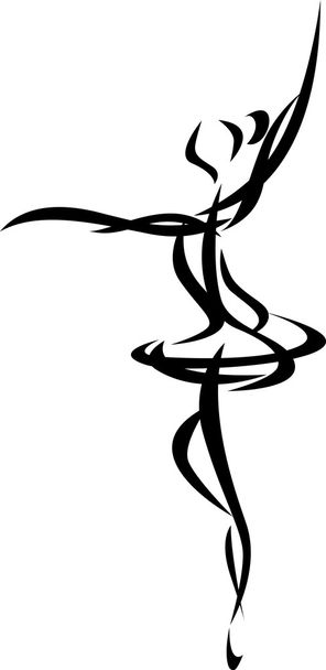 Abstract ballet dancing silhouette - Vector, Image