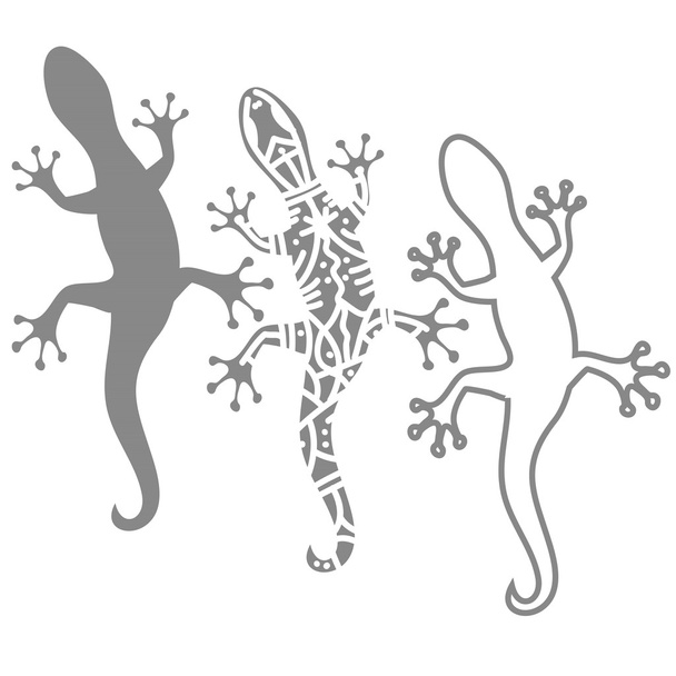 silhouetten van salamander - Vector, afbeelding
