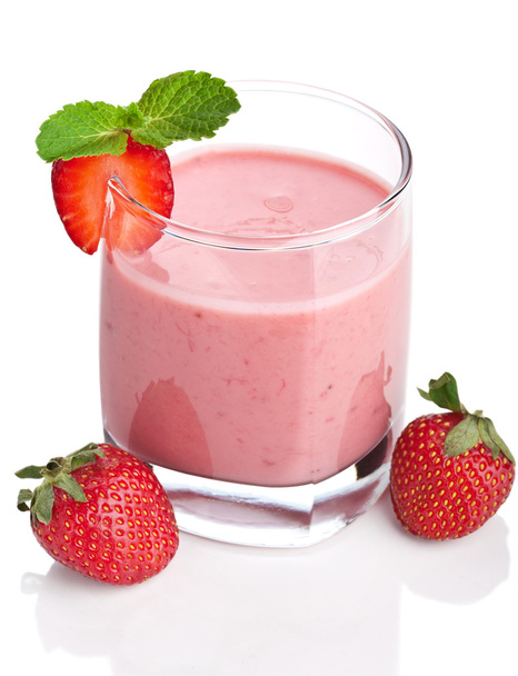 Strawberry smoothie isolated - Фото, изображение