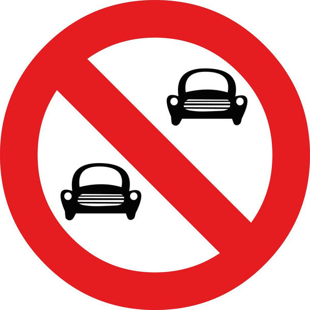 Illustrazione vettoriale del segnale stradale di sorpasso vietato o non superato - Vettoriali, immagini