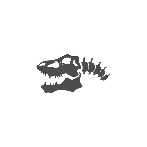 Modèle d'illustration de conception d'icône fossile dinosaure - Vecteur, image