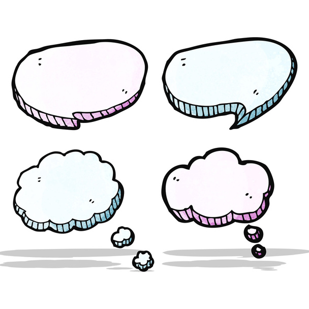 Cartoon-Sprechblasen und Gedankenwolken - Vektor, Bild