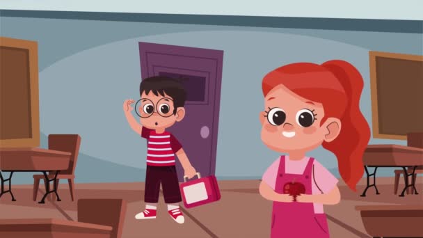 Küçük liseli kızlar karakter canlandırması, 4k video animasyonu. - Video, Çekim