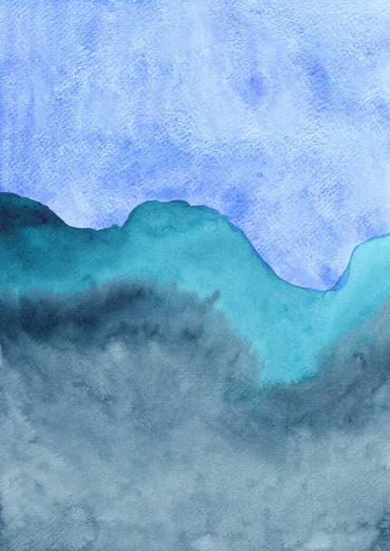 Sininen ja meren sininen akvarelli tausta koristeluun meren elämää, valtameren ja veden käsite. - Valokuva, kuva