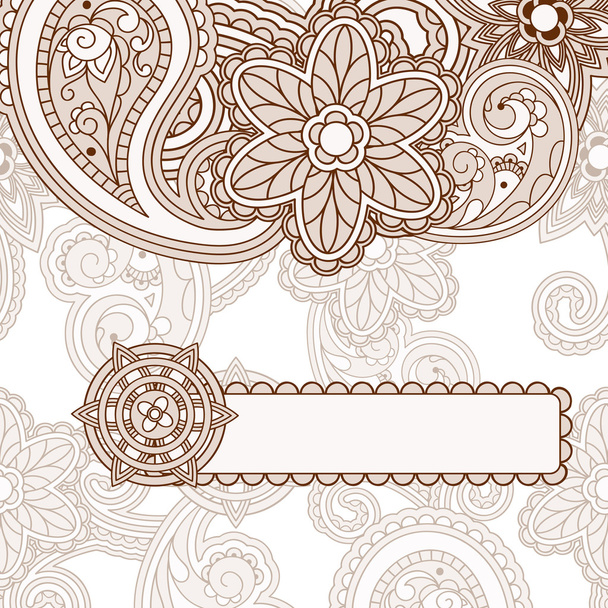 vector paisley background with frame for your text - Vettoriali, immagini