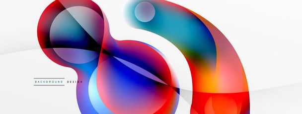 Fluid abstract background. Liquid color gradients composition. Round shapes and circle flowing design for wallpaper, banner, background or landing - Vektor, kép