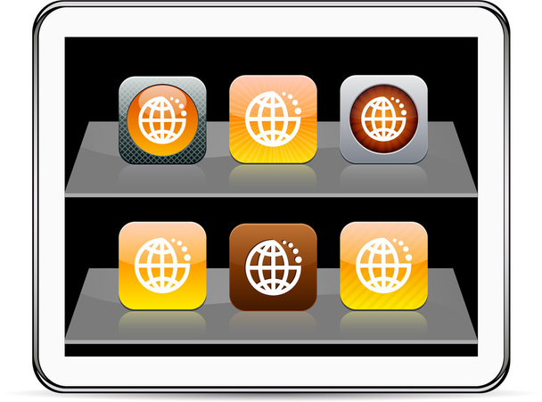 Planet orange app icons. - Vector, afbeelding