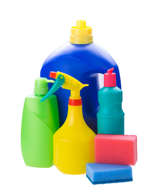 butelek detergent i gąbki - Zdjęcie, obraz