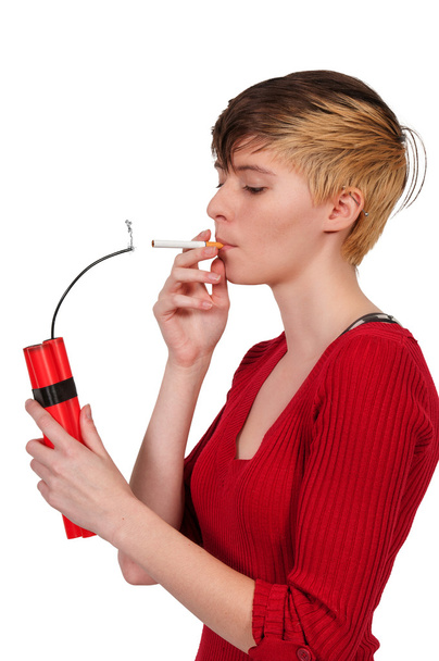 kobieta palacz - Zdjęcie, obraz