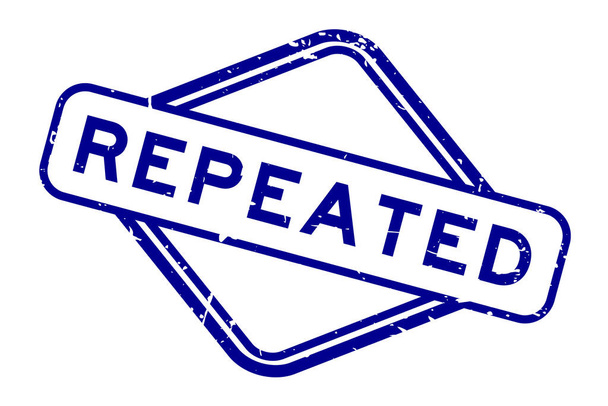 Grunge azul repetido palavra rubbber selo no fundo branco - Vetor, Imagem