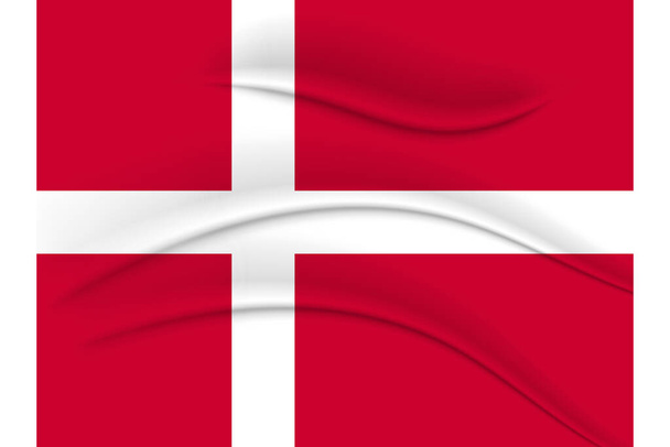 Nationalflagge Dänemarks, Stoffeffekt. Abbildung, Vektor - Vektor, Bild