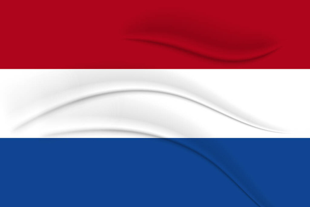 National flag of the Netherlands, fabric effect. Illustration, vector - Vector, Image