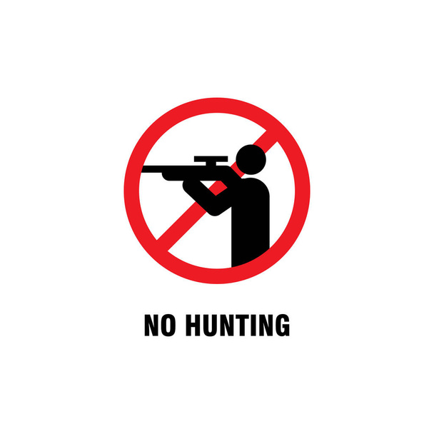 no hunting prohibition sign template vector - Vector, Image