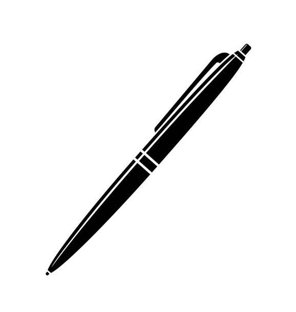silueta de pluma de escritura fina - Vector, Imagen