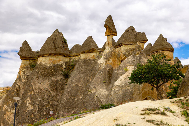 tuff formations in the rose vally in cappadocia. Turkey. - Фото, изображение