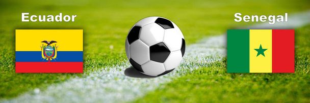 Fussball Weltmeisterschaft 2022 Spiel Ecuador gegen Szenegál - Fotó, kép