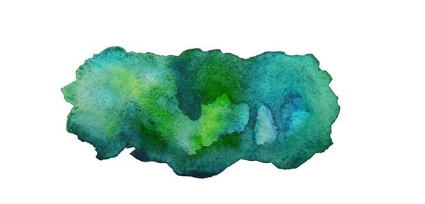 Hand drawn colorful stain. Abstract colored spot on isolated white. Watercolour abstract art. Colorful illustration - Vector, Image