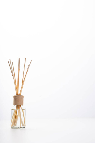 Reed air freshener on white background. - Фото, зображення