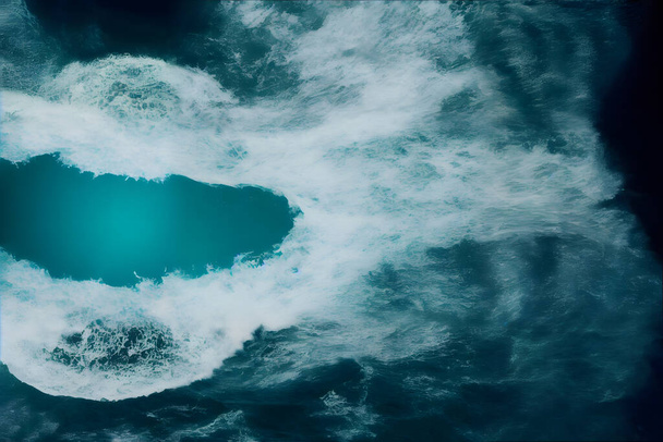 elvont háttér kék óceán hullámok, tapéta fotó - Fotó, kép