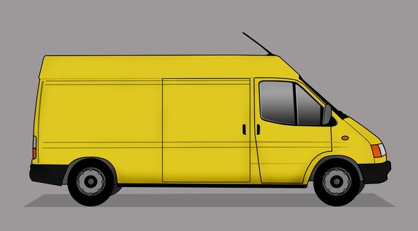 Illustration of white delivery car - Photo, Image