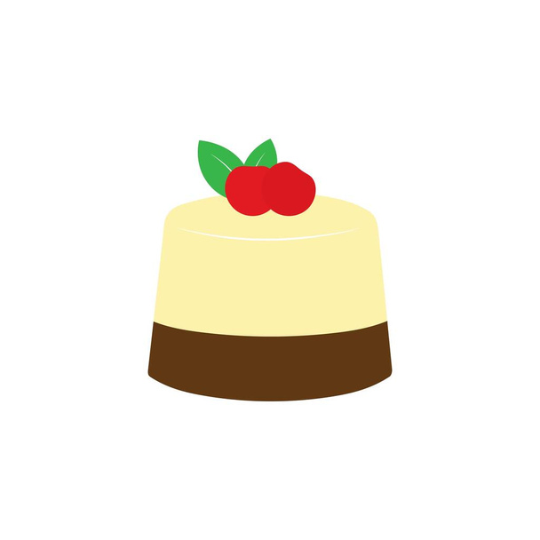 Pudding-Dessert-Icon-Vorlagenvektor - Vektor, Bild