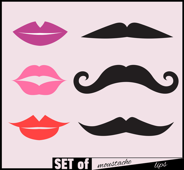 Set of mustaches  illustration. - Vettoriali, immagini