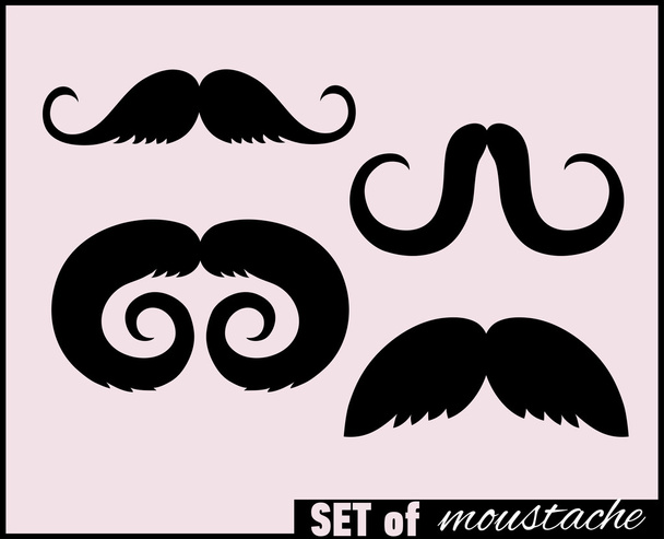 Set of mustaches  illustration. - Vektör, Görsel