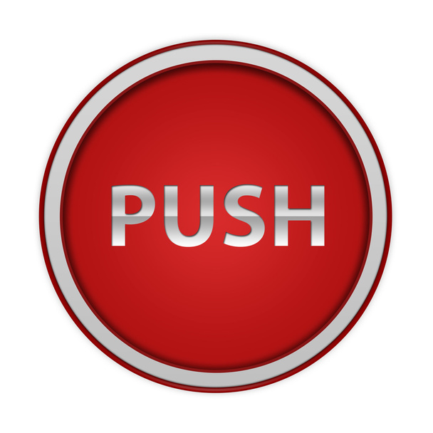 push circular icon on white background - Φωτογραφία, εικόνα