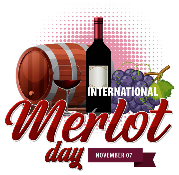 International Merlot Day Logo Design illustration - ベクター画像
