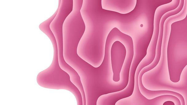 Moderno 3D abstrato pacífico cor-de-rosa papel arte ilustração fundo. Papel futurista cortado, formas fluidas. Líquido cores gradiente rosa pacífico. Adequado para apresentação, folheto, cartaz. - Foto, Imagem