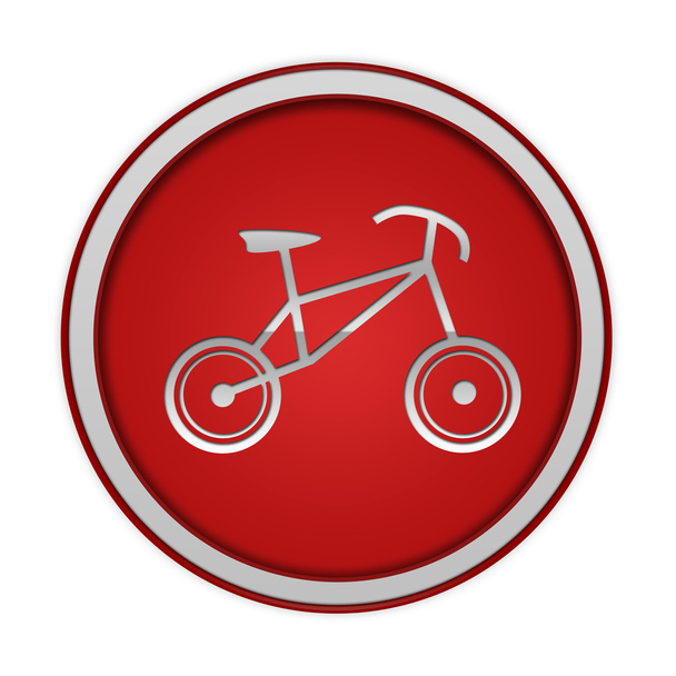Круговая иконка велосипеда на белом фоне
 - Фото, изображение