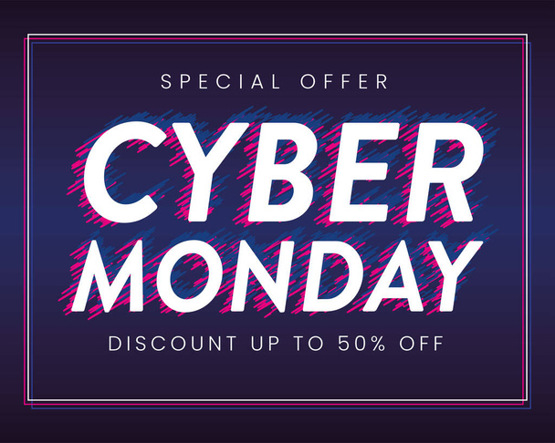 cyber monday discount up to banner - Vettoriali, immagini