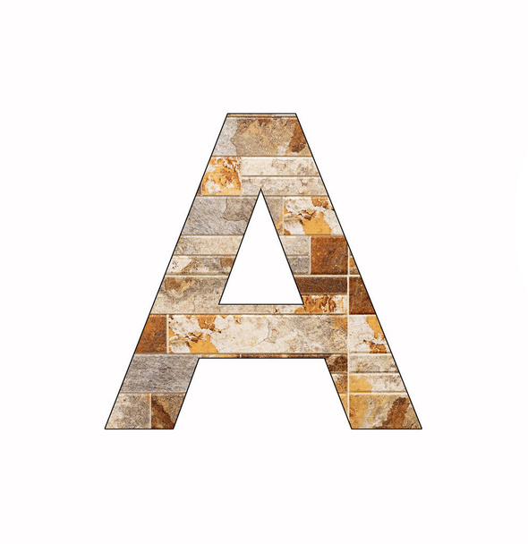 Alphabet letter A - Rustic tile background - Photo, Image