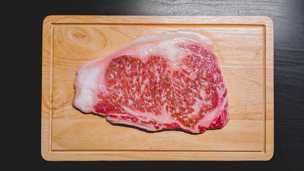 Kagoshima A5 Wagyu Ribeye from Nozaki farm, Kyushu, Japan. Premium grade meat - Photo, Image