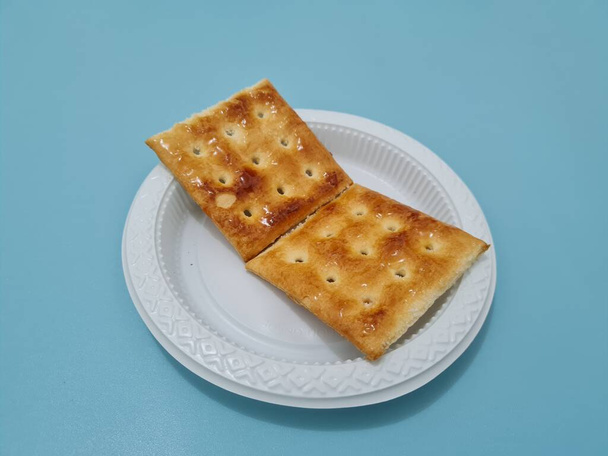 Sweet gabin biscuits made of flour and other ingredients in a rectangular shape - Photo, Image