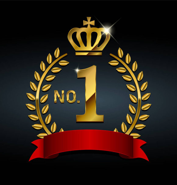 No.1 medal icon illustration | text space - Vector, Image