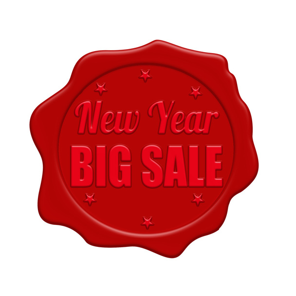 Nieuwjaar grote verkoop wax zegel - Vector, afbeelding
