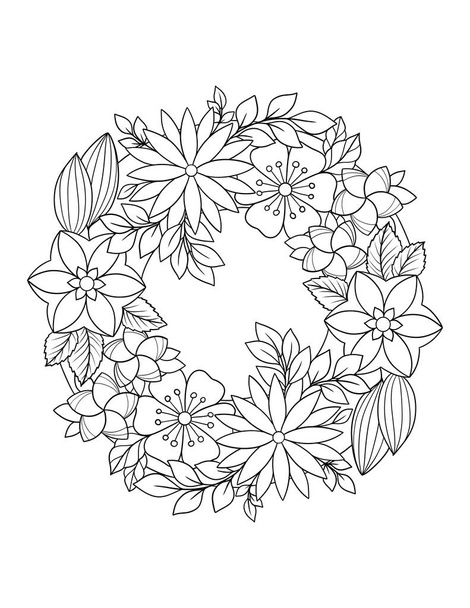 illustration of a beautiful floral wreath - Фото, зображення