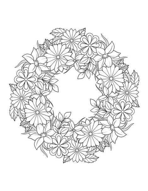 illustration of a beautiful floral wreath - Photo, image
