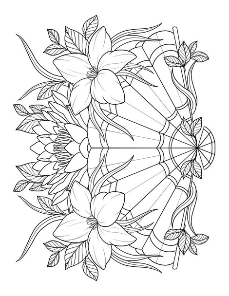 ilustrace krásného květinového věnce - Fotografie, Obrázek