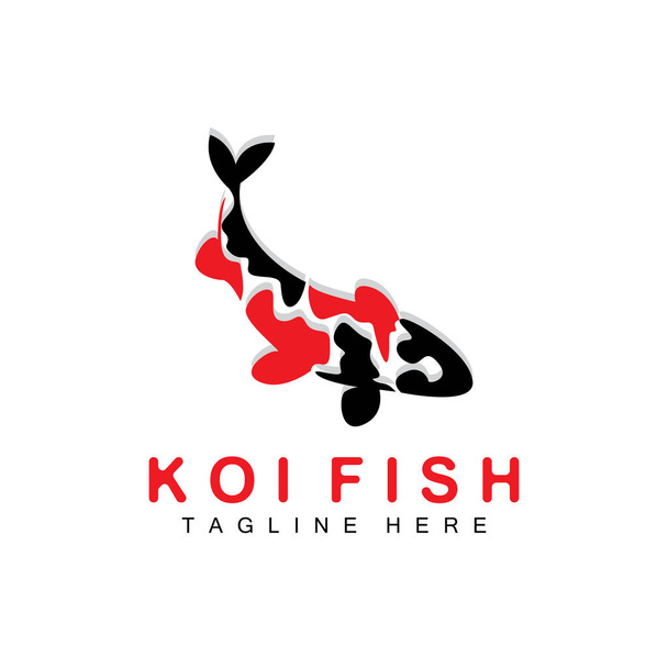 Koi Fish Logo Design, Cinese fortunato e trionfo ornamentale Fish Vector, Azienda Marca Gold Fish Icon - Vettoriali, immagini
