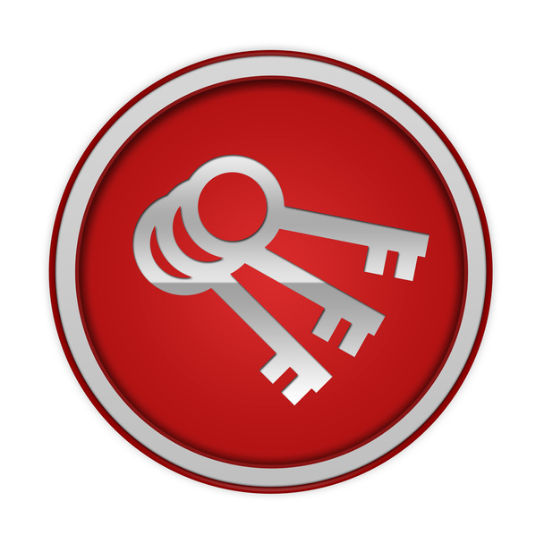 Key circular icon on white background - Foto, immagini