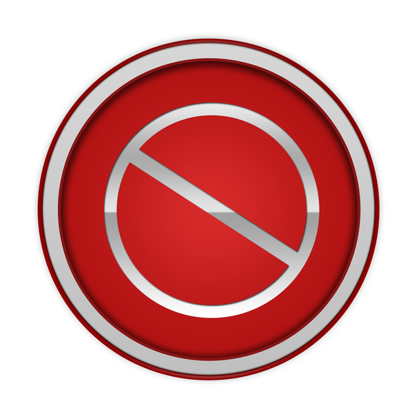 Ban circular icon on white background - Photo, Image