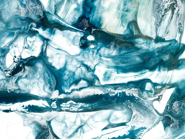Abstrato azul fantástico criativo pintado à mão fundo, textura de mármore, pintura acrílica. Arte moderna. Arte contemporânea. - Foto, Imagem